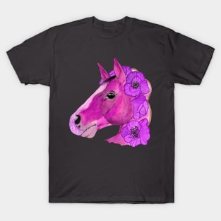 Pink watercolor horse T-Shirt